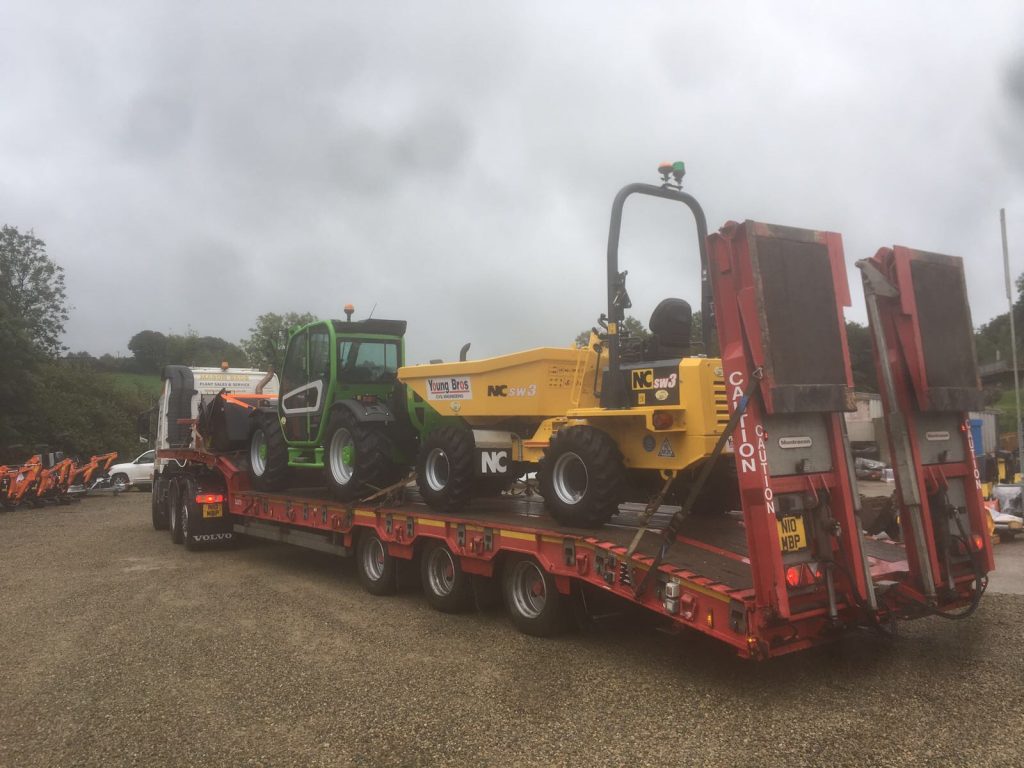 new plant machinery loaded up for delivery at mason bros