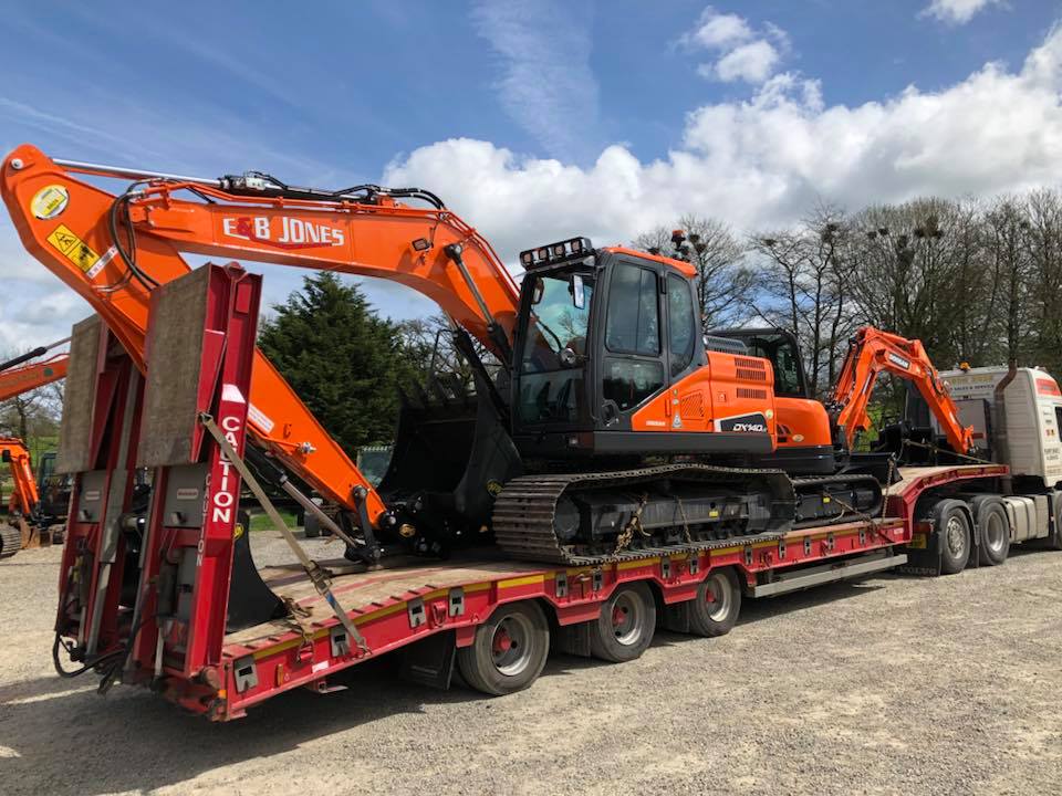 doosan dx140 excavator out for delivery