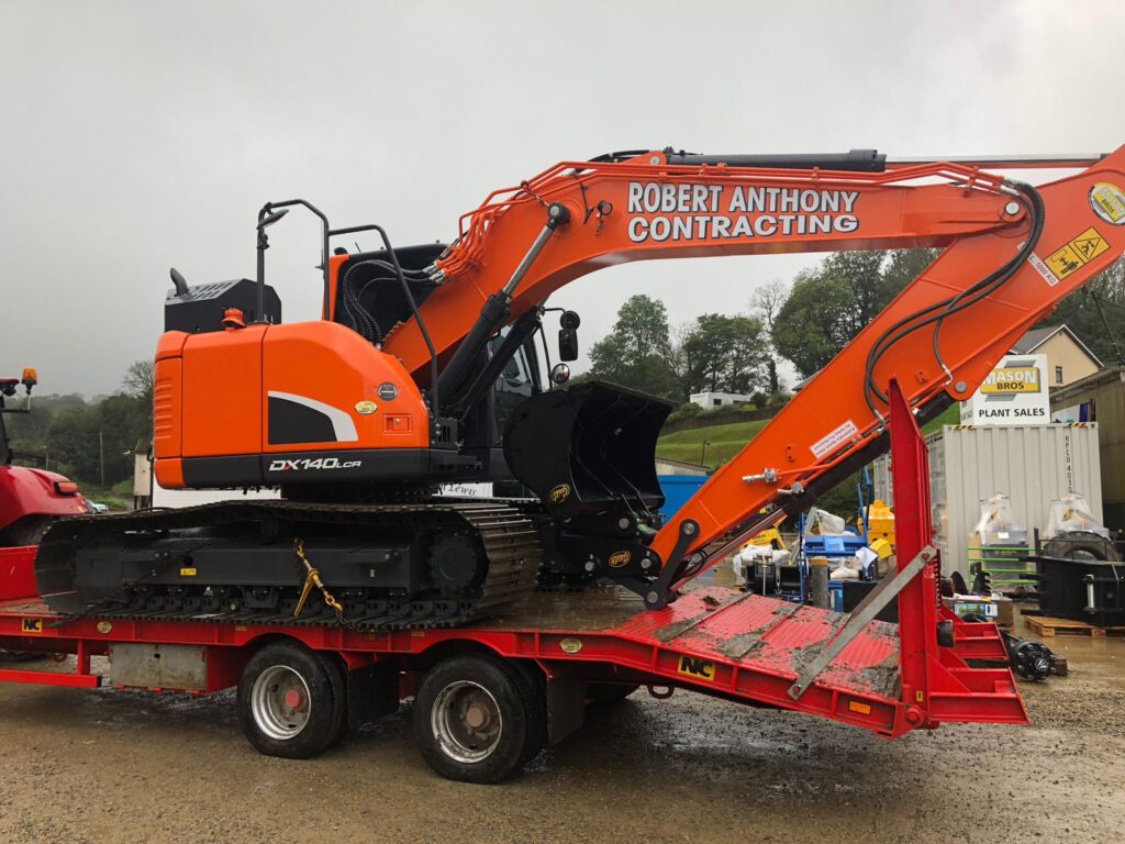 New Develon DX140 excavator at mason bros